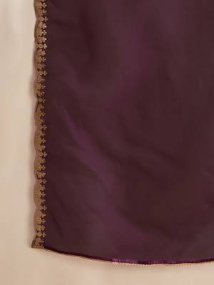 Women Ethnic Motifs Embroidered Regular Velvet Kurta with Trousers & With Dupatta 4