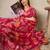 Floral Printed Pleated Mirror Work Pure Cotton Kurta with Trousers & Dupatta