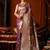 Purple jacquard silk blend saree with zari floral weave
