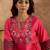 Women Floral Embroidered Empire Thread Work Liva Kurta with Trousers