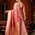 Rani pink jacquard silk blend saree with zari floral weave