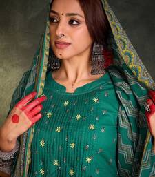 Women Ethnic Motifs Embroidered Panelled Mirror Work Pure Cotton Kurta