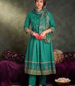 Women Ethnic Motifs Embroidered Panelled Mirror Work Pure Cotton Kurta