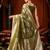 Olive green jacquard silk blend saree with zari floral weave