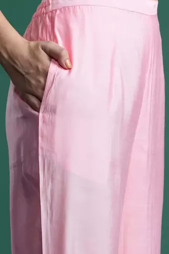 Floral Embroidered Thread Work Kurta With Trousers & Dupatta