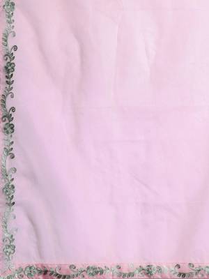Floral Embroidered Thread Work Kurta With Trousers & Dupatta 5