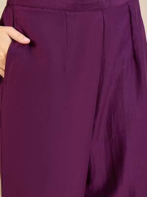 Embroidered Panelled Sequinned A-Line Kurta with Trousers 3