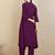 Embroidered Panelled Sequinned A-Line Kurta with Trousers
