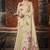 Cream cotton blend floral printed saree with multicolor floral motifs