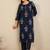 Floral Printed Pure Cotton Straight Kurta With Trousers & Dupatta