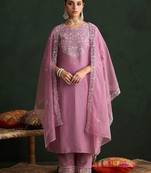 Ethnic Motifs Embroidered Thread Work Kurta With Trousers & Dupatta