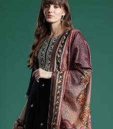 Ethnic Motifs Zari Embroidered Liva Kurta With Trousers & Dupatta