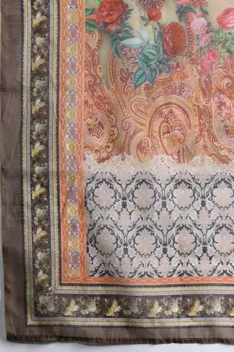 Ethnic Motifs Zari Embroidered Liva Kurta With Trousers & Dupatta