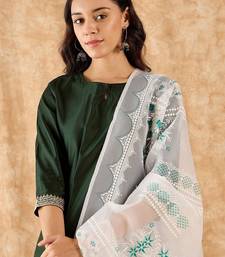 Straight Sequinned Liva Kurta with Palazzos & Dupatta