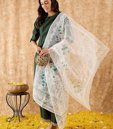 Straight Sequinned Liva Kurta with Palazzos & Dupatta
