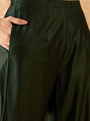 Straight Sequinned Liva Kurta with Palazzos & Dupatta 3