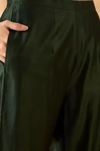 Straight Sequinned Liva Kurta with Palazzos & Dupatta