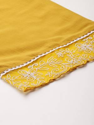 Floral Embroidered Thread Work Kurta with Trousers & Dupatta 8