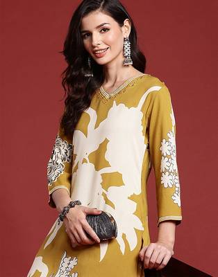 Bold Floral Printed Sequinned Kurta with Salwar Set 2