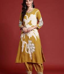 Bold Floral Printed Sequinned Kurta with Salwar Set