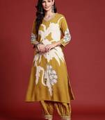 Bold Floral Printed Sequinned Kurta with Salwar Set