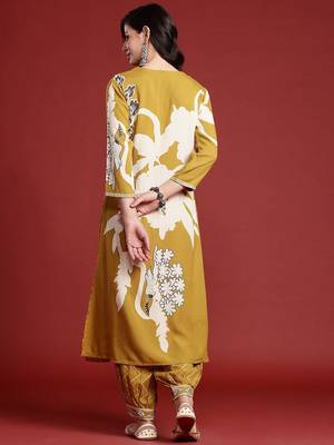 Bold Floral Printed Sequinned Kurta with Salwar Set 6