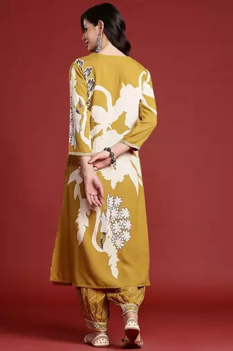 Bold Floral Printed Sequinned Kurta with Salwar Set