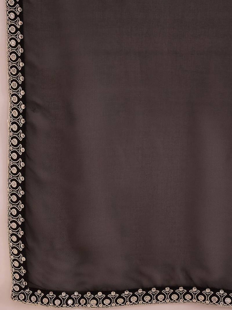 Women Embroidered Regular Thread Work Kurta with Trousers & With Dupatta