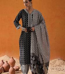 Printed Regular Pure Cotton Kurta with Salwar & Dupatta