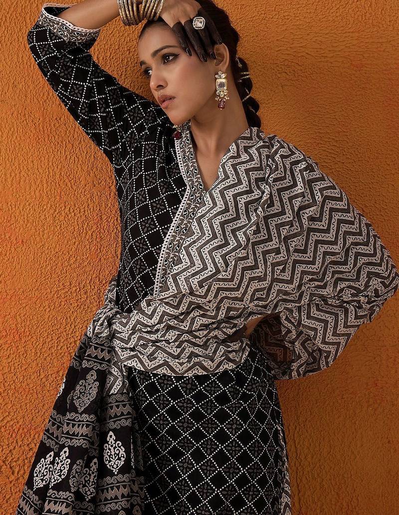 Printed Regular Pure Cotton Kurta with Salwar & Dupatta