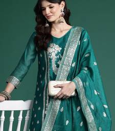 Ethnic Motifs Woven Design Kurta with Trousers & With Dupatta
