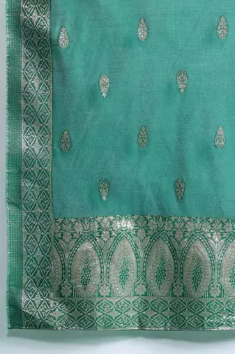 Ethnic Motifs Woven Design Kurta with Trousers & With Dupatta