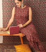 Women Ethnic Motifs Printed Regular Pure Cotton Kurta with Patiala