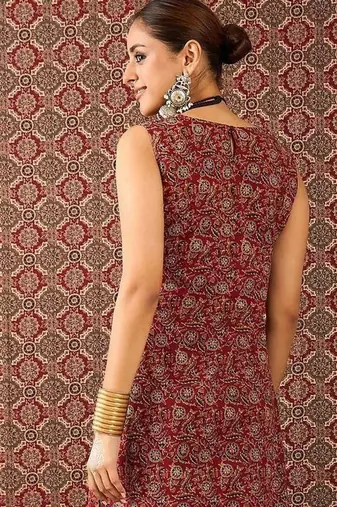 Women Ethnic Motifs Printed Regular Pure Cotton Kurta with Patiala