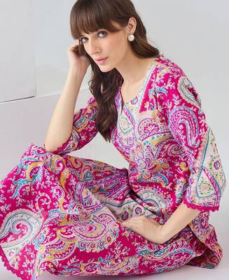 Women Paisley Printed Regular Pure Cotton Kurta with Trousers 2