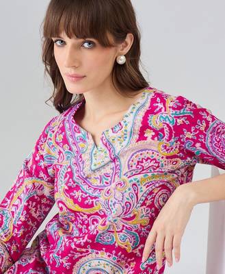 Women Paisley Printed Regular Pure Cotton Kurta with Trousers 4