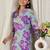 Floral Printed V-Neck Pure Cotton Straight Kurta With Trousers