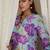 Floral Printed V-Neck Pure Cotton Straight Kurta With Trousers