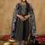 Black Ethnic Motifs Printed Pure Cotton Straight Kurta With Trousers & Dupatta