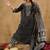 Black Ethnic Motifs Printed Pure Cotton Straight Kurta With Trousers & Dupatta