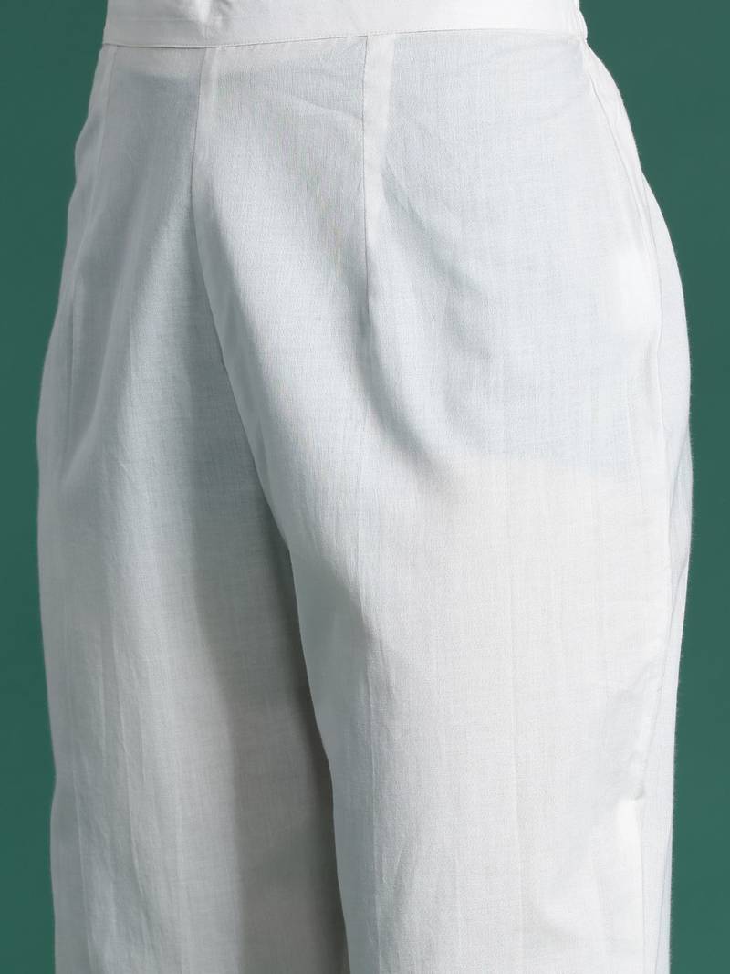 Ethnic Motifs Printed Mirror Work Pure Cotton Kurta with Trousers & With Dupatta