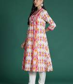 Ethnic Motifs Printed Mirror Work Pure Cotton Kurta with Trousers & With Dupatta