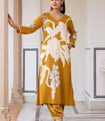 Floral Printed Sequinned Kurta With Salwar