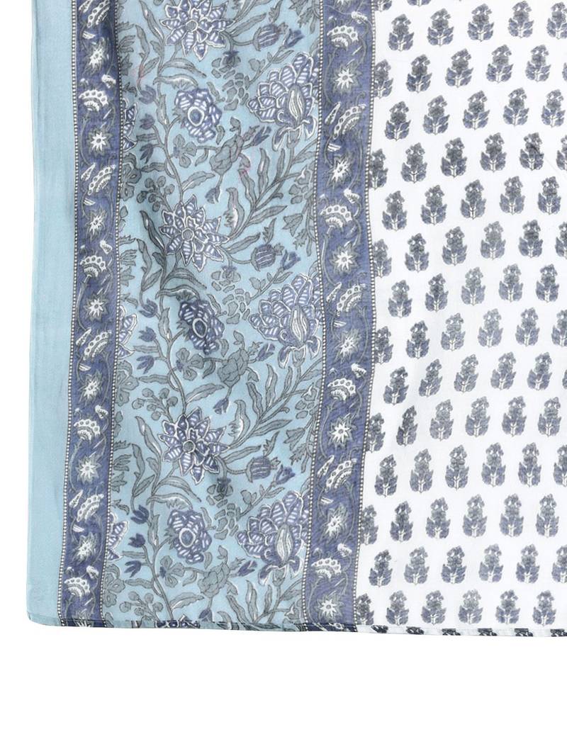 Floral Printed Regular Pure Cotton Kurta with Trousers & Dupatta