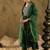 Embroidered Zari Work Regular Sleeves A-line Shape V-Neck Liva Kurta Set