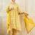 Floral Printed A-Line Mirror Work Pure Cotton Kurta with Trousers & Dupatta