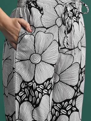 Women Printed Mirror Work Pure Cotton Kurta With Trousers & Dupatta 4