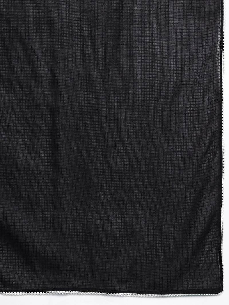 Women Printed Mirror Work Pure Cotton Kurta With Trousers & Dupatta