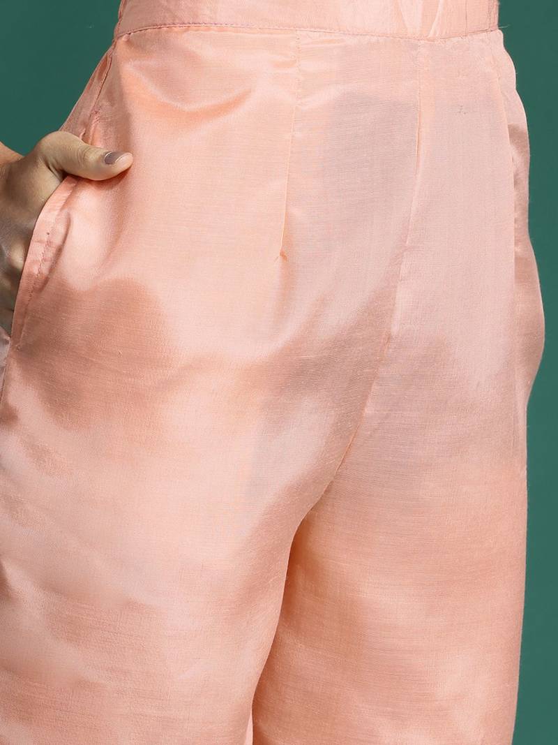 Woven Design Kurta With Trousers & Dupatta