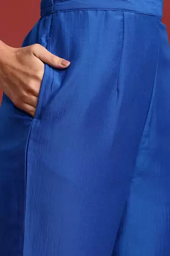 Yoke Design Zardozi Kurta With Trousers & Dupatta